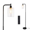 Industrial Floor Lamp, Dimmable Standing Lamp with Glass Shade,Tall Lamp with Remote & Foot Control, LED Bright Corner Lamp with 6W Bulb for Bedroom - 2 of 4