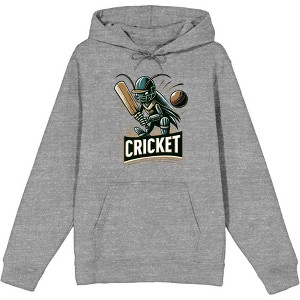 Cricket Sport Batsman Adult Long Sleeve Hoodie - 1 of 3
