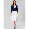 INSPIRE CHIC Women's Regular Fit Notched Lapel Ruched Sleeve Business Crop Blazer - 3 of 4