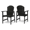 MOEPISY Set of 2 Outdoor Weather Resistant Acacia Wood Adirondack Dining Chairs Dark Gray - 4 of 4