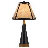 29.5" Metal Birch Wood Table Lamp with Mica Shade Dark Bronze - Cal Lighting