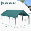 Carport Heavy Duty Car Canopy UV Resistant Waterproof Portable Garage for Car, Boat, Party, Storage Shed - 2 of 4