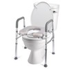 Raised Toilet Seat with Handles for Seniors, Adjustable Height Frame Toilet Seat Riser for Elderly and Disabled, Portable Toilet Chair Supports - 3 of 4