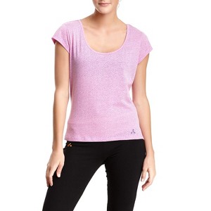 Balanced Tech Women's Dot Burntout Scoop Neck Tee - Flame Orange - Medium - 1 of 2