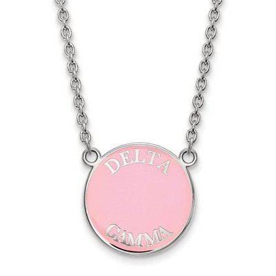 Black Bow Jewelry Sterling Silver Delta Gamma Greek Life Necklace 18 Inch