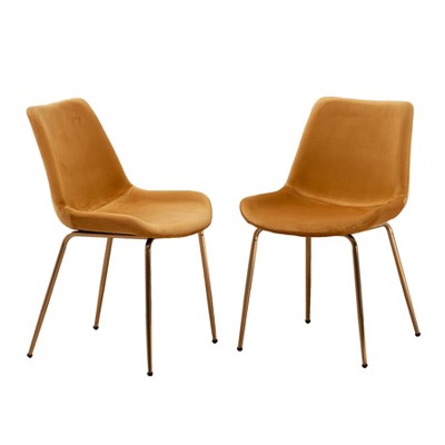 NicBex Set of 2 Dining Chair Modern Upholstered Velvet Fabric Kitchen Side Chair with Metal Legs for Kitchen,Dining Room