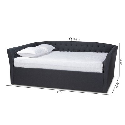 Dark Gray Tufted Upholstered Queen Daybed