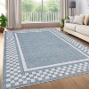 Washable Area Rug Living Room Rugs Modern Bordered Soft Throw Carpet Low Pile Non Slip Checkered Bedroom Rug Geometric Carpet for Nursery - 2 of 4