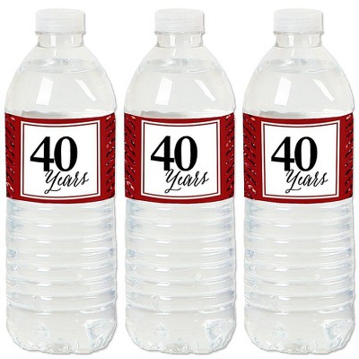 Big Dot of Happiness We Still Do - 40th Wedding Anniversary - Anniversary Party Water Bottle Sticker Labels - Set of 20