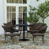 Merrick Lane Fade and Weather Resistant Modern PE Rattan Patio Dining Chair with Reinforced Steel Frame - 2 of 4