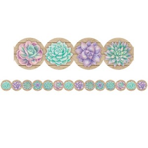 Teacher Created Resources Rustic Bloom Succulents Die-Cut Border Trim, 35 Feet (Pack of 6) - 1 of 1