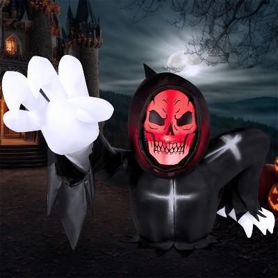 Joyfy 8 FT Halloween Inflatable Outdoor Decoration, Gaint Scary Grim Reaper Inflatable with LEDs for Halloween Party Outdoor Yard Lawn Garden Decor