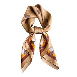 Anna-Kaci Women's Satin Square Scarf with Elegant Print Design for Neck and Hair Accessories - 27.5IN×27.5IN - 1 of 4