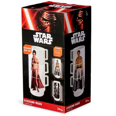 Seven20 Star Wars 11-Oz Stacking Mugs - Princess Leia, Han Solo in Carbonite, and Lando