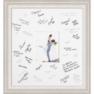 Trio Signature Mat Picture Frame – Guest Book Alternative for Weddings, Graduations, or Retirement – Autograph Photo Mat for Signature Board - 1 of 4