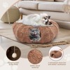 SEVOBAL Pet Beds Cat Tunnel with Cat Bed for Indoor, Soft Plush Peekaboo Cat Cave Donut Tunnel, for Cats Kittens, Rabbit, Brown , 35.83"*35.83"*11.42" - 4 of 4