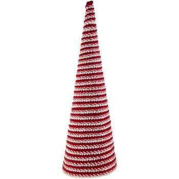 Northlight Set Of 3 Red And White Beaded Christmas Trees Wooden