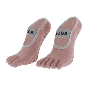 Unique Bargains Women's Solid Color Yoga Five Toe Socks 1 Pair - 1 of 4