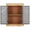vidaXL Sideboard with Steel Doors 23.6 in.x13.8 in.x29.5 in. Solid Mango Wood - 4 of 4