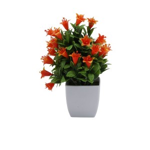 Unique Bargains Artificial Plants Lily Flower Bonsai Arrangement Plastic 3.74"x3.74"x10.63" 1 Pc - 1 of 4