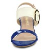 Allegra K Women's Contrast Color Slingback Block High Chunky Heel Sandals - 2 of 4
