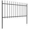 Garden Fence with Spear Top Steel 71.3"x39.4" Black vidaXL - 2 of 4