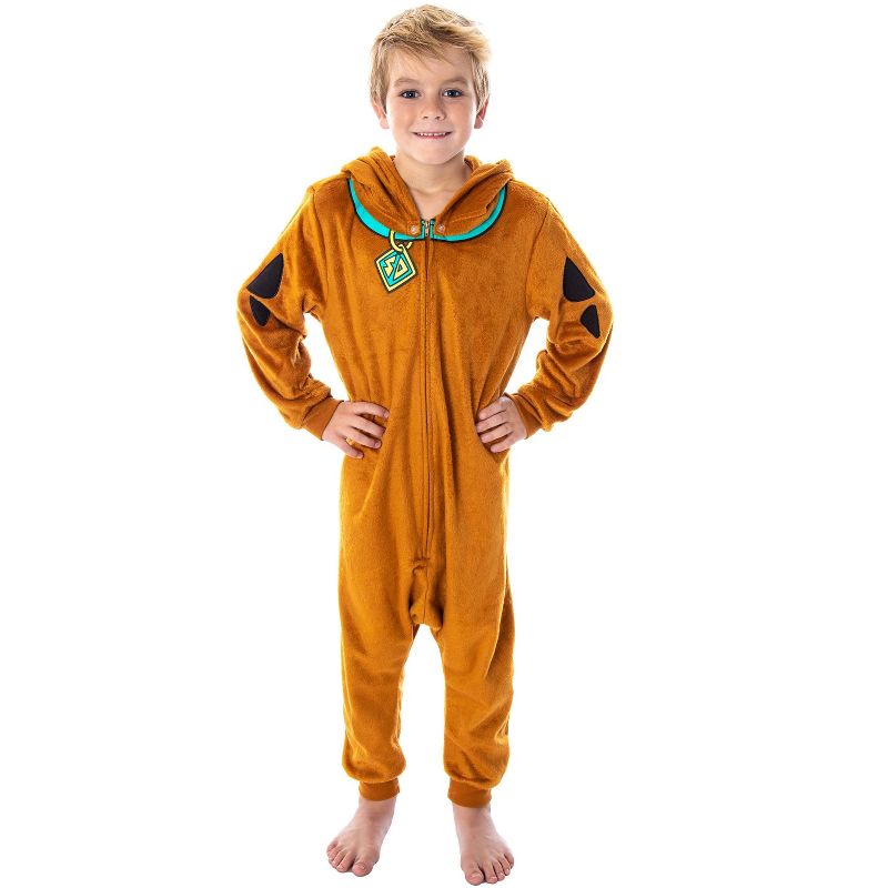 Scooby Doo Costume Kids Union Suit Sleeper Pajamas, 2 of 9