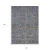 Khaki And Denim Blue Oriental Washable Indoor Outdoor Area Rug - 3 of 4