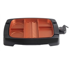 Brentwood Multi-Portion Electric Indoor Grill with Non-Stick Copper Coating - 1 of 4