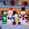 Angel Sar 8FT Inflatable Snowman Family, LED Lighted Christmas Decoration with JOY Sign and Xmas Tree, Outdoor Yard Blow Up Decor - 2 of 4