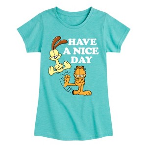 Girls' - Garfield - Have A Nice Day Fitted Short Sleeve Graphic T-Shirt - 1 of 4