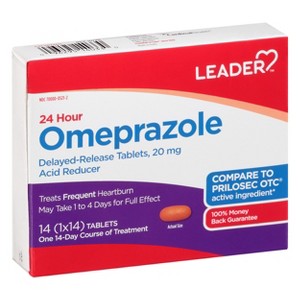 Leader Tablets 20 mg Omeprazole 14 ea - 1 of 4