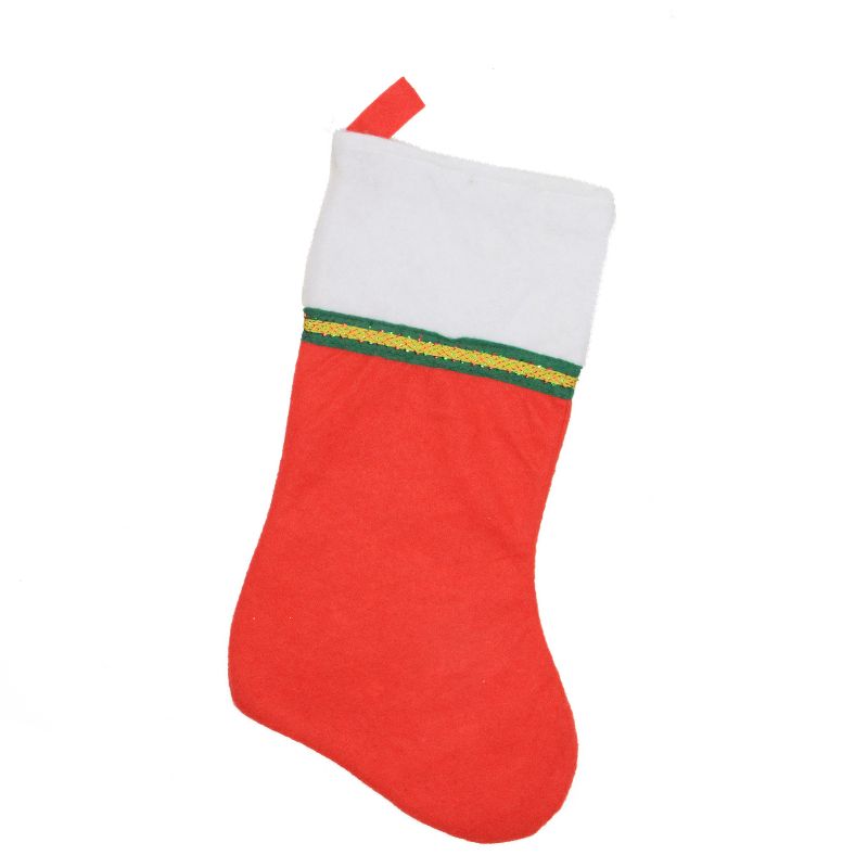 Northlight Traditional Christmas Stocking with Ribbon Trim - 16" - Red and White, 1 of 3