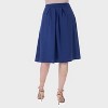 24seven Comfort Aapparel Womens Pleated Elastic Waist Knee Length Pocket Skirt - 3 of 4