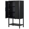 VYNXARIA Sophisticated Oak Veneer Cabinet with multiple storage functions,Suitable for Study,Entryway, Hallway, Living Room, Foyer,Black - 4 of 4