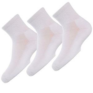 Memoi Unisex Quarter-Crew Kids Sport Socks 3-Pack - 1 of 2
