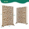 TUYOHW Metal Privacy Screen Outdoor, Decorative Privacy Panels, Freestanding Privacy Screen for Patio, Garden, Pool (White Square) - 2 of 4
