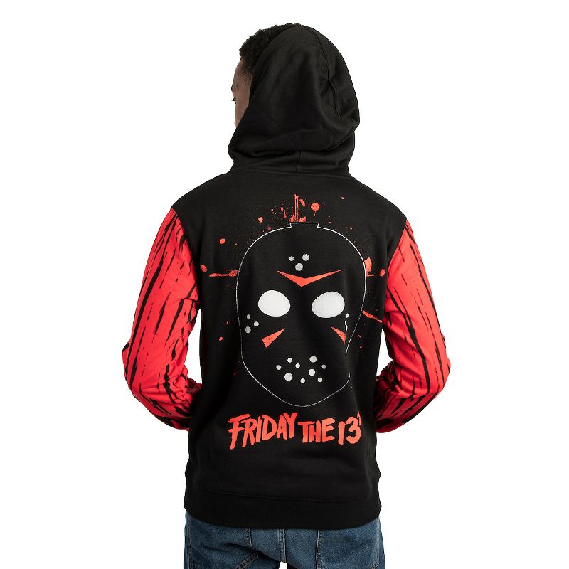 Friday the 13th Double-Sided Adult Red And Black Hoodie, 3 of 7
