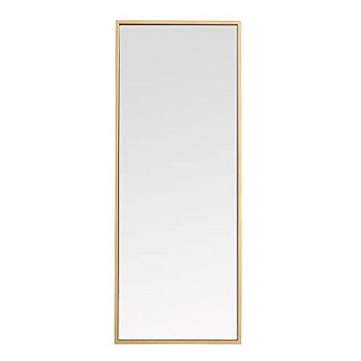 Elegant Lighting Metal frame rectangle mirror 14 inch in Brass