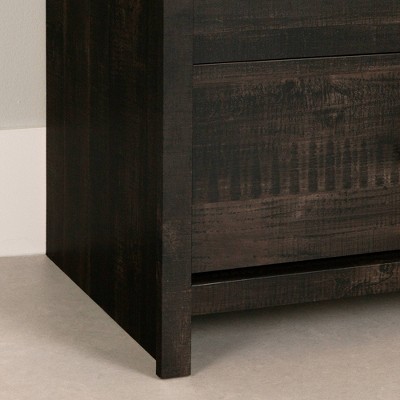 Fernley Rubbed Black Farmhouse Double Dresser with 6 Drawers