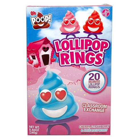 Oh Poop! Valentine's Classroom Exchange Lollipop Rings - 8.46oz/20ct - image 1 of 4