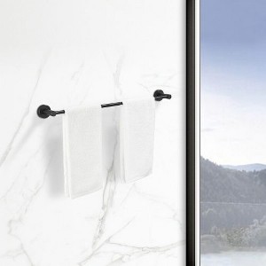 Adjustable 16-27 Inches Expandable Towel Bar for Bathroom and Kitchen, Wall-Mounted, Thicken Space Aluminum, Matte Finish - 1 of 4
