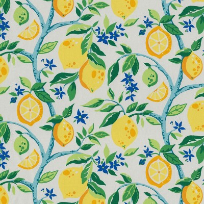 Lemon Tree Yellow and Green Square Corner Seat Cushions, Set of 2