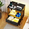 Dolonm 2 Pack Nightstand with Charging Station & Remote LED, 3  Drawers Bedside Table (UL/EPA Certified) - 3 of 4