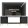 Sapphtopaz Modern TV Stand for TVs Up to 80" with Storage Cabinet Honeycomb Design Media Console with Open Shelves & Metal Legs for Living Room - 4 of 4