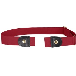 INSPIRE CHIC Women's No Buckle Invisible Elastic Snap Button Belts for Jeans Pants - 1 of 4
