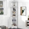 Tall Corner Cabinet Shelves, Narrow Storage Unit With 2 Doors And Adjustable Shelves, Wooden Floor Cabinet, Living Room, Entryway Home Furniture - 2 of 4