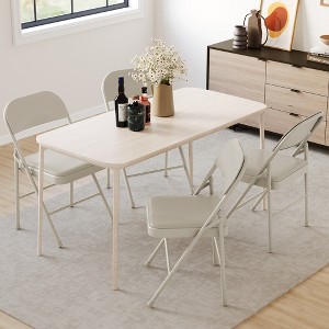 Set of 2/4 Folding Chairs with Padded Cushions Hold Up to 350 Pounds for Dining Room, Home Office, Indoor and Outdoor Events - 1 of 4