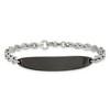 Black Bow Jewelry Ladies Stainless Steel Cable Link & Black Plated I.D. Bracelet, 8 Inch - 3 of 4