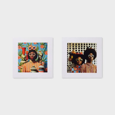 Black History Month 12"x12" 2pk Matted Wall Art Print Set